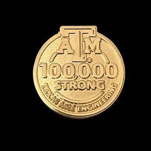 Texas A&M Engineering 100,000 Strong Gold Tone Lapel Hat Pin Aggies TAMU